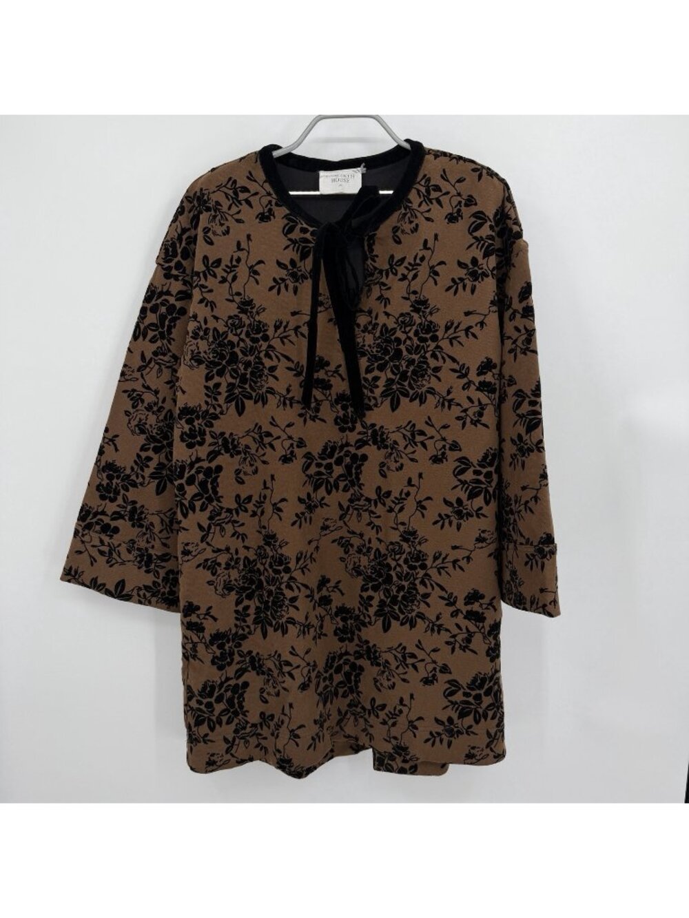 Hyacinth House by Tuckernuck Brown Velvet Burnout Floral Elma Mini Dress size M